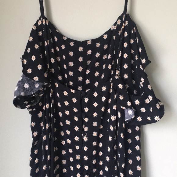 Free people navy NWT intimately flower ruffle - Picture 3 of 7